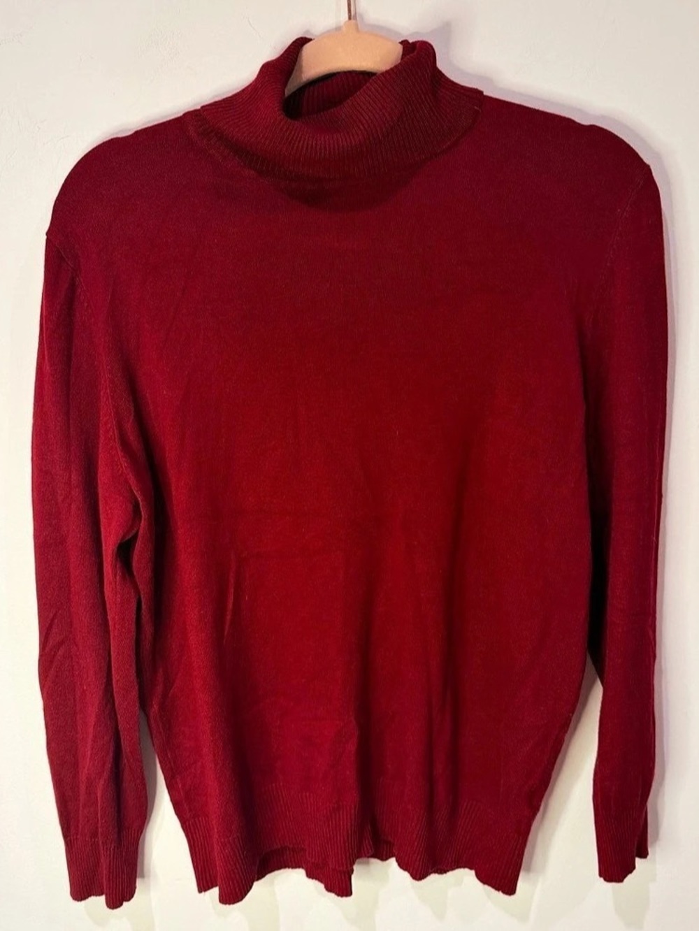 Joseph A. Burgundy Turtleneck Sweater Size Large